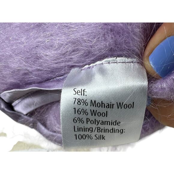 ELEANOR BALFOUR Pastel Purple Mohair Blend Sweater Women's Size 4 - Picture 9 of 11